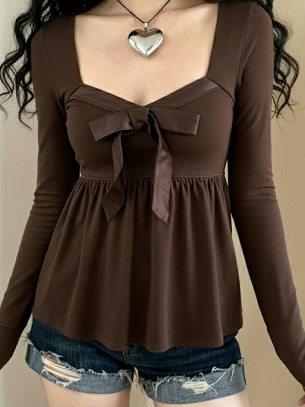 EMMIOL Bow Tie Strap Long Sleeve