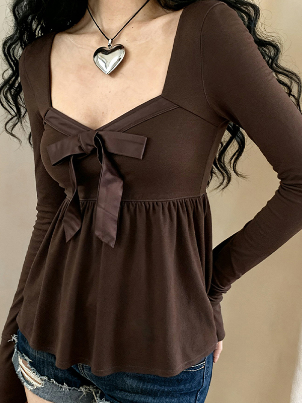 EMMIOL Bow Tie Strap Long Sleeve