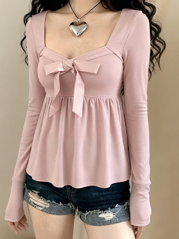 EMMIOL Bow Tie Strap Long Sleeve