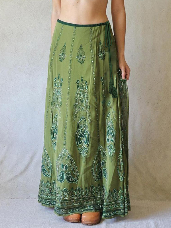 EMMIOL Lace-Up Maxi Skirt