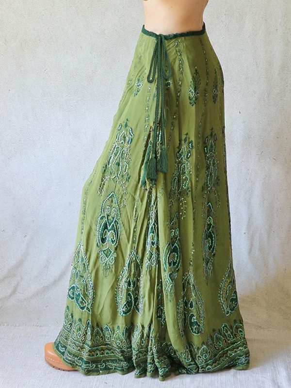 EMMIOL Lace-Up Maxi Skirt