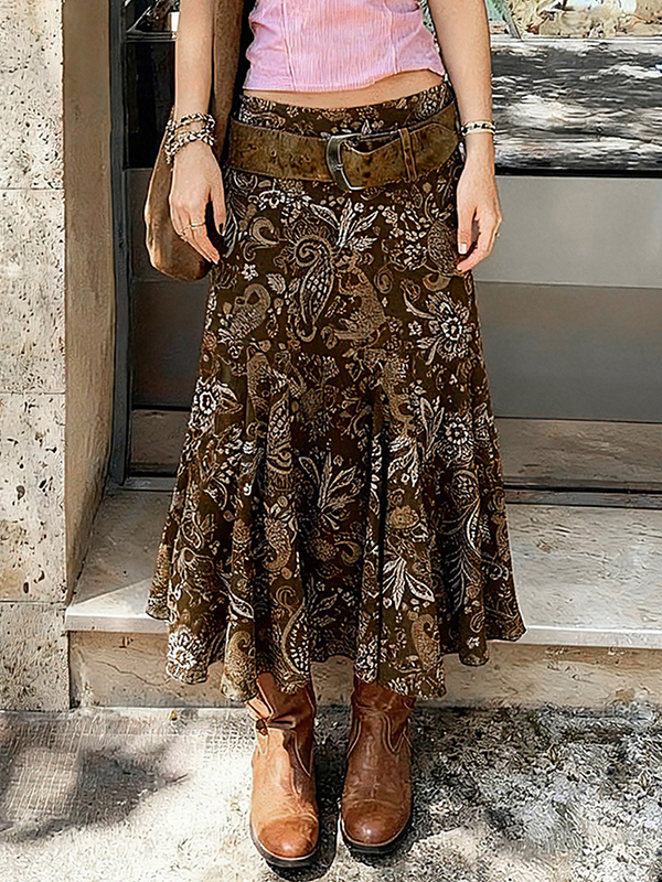 EMMIOL Floral Prints Maxi Skirt