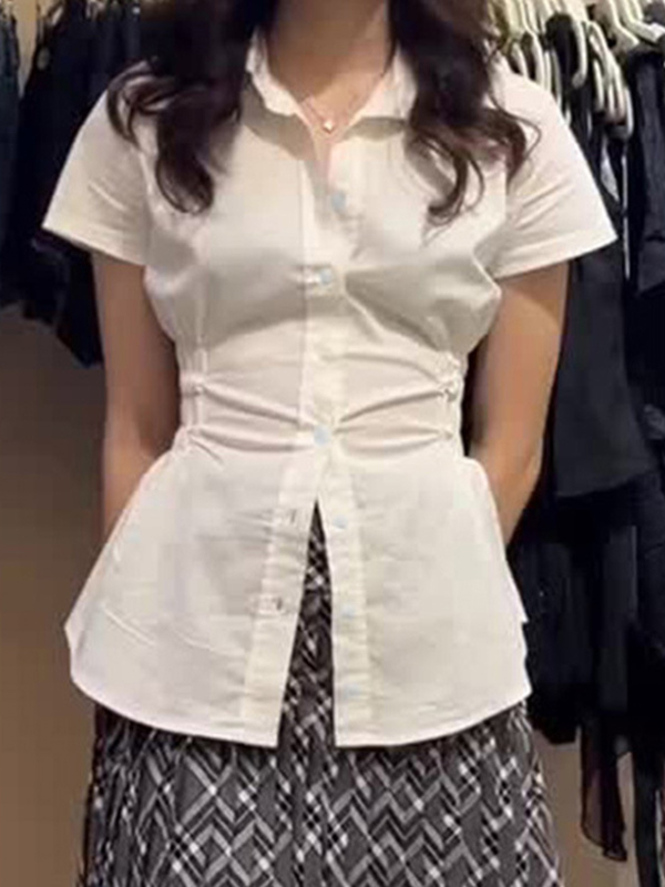 EMMIOL Retro Lapel Short Sleeves