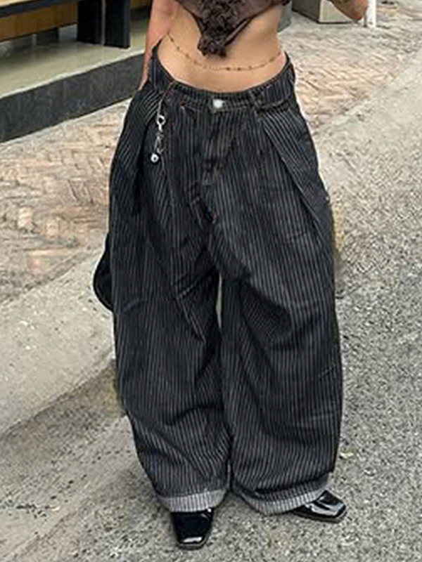 EMMIOL Jeans boyfriend a righe effetto retrò