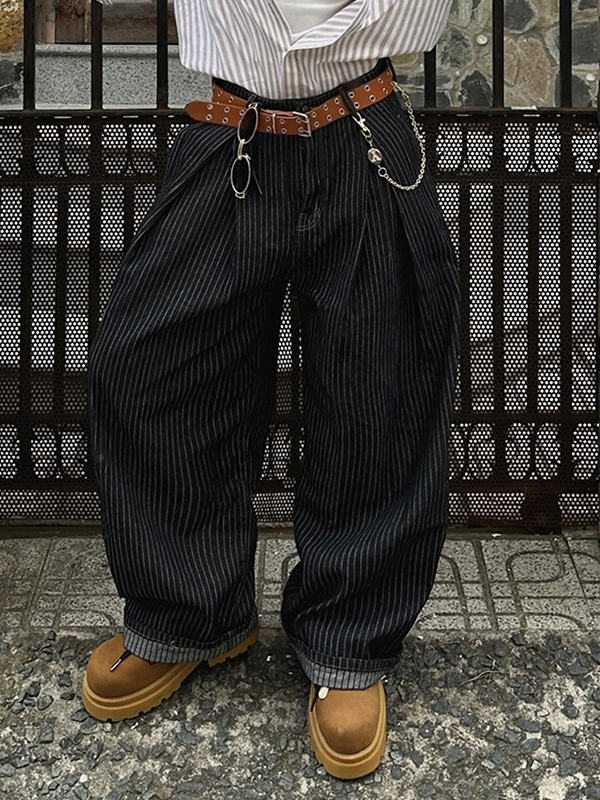 EMMIOL Jeans boyfriend a righe effetto retrò