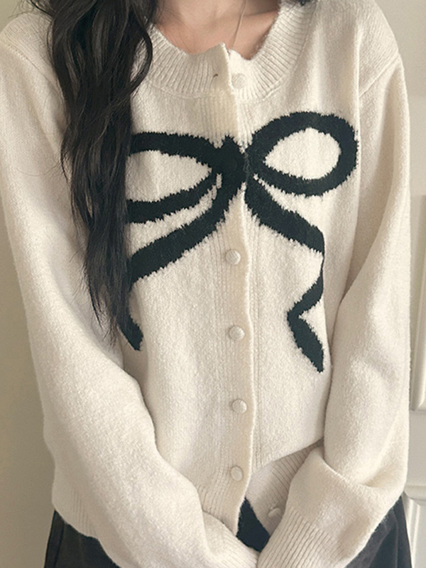 EMMIOL Cárdigan con lazo en colores contrastantes