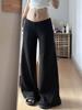 EMMIOL Low-Rise Wide-Leg Straight Leg Pants