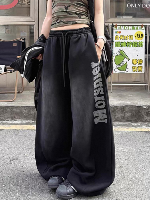 EMMIOL Antique-Finished Curved Knife Straight Leg Pants