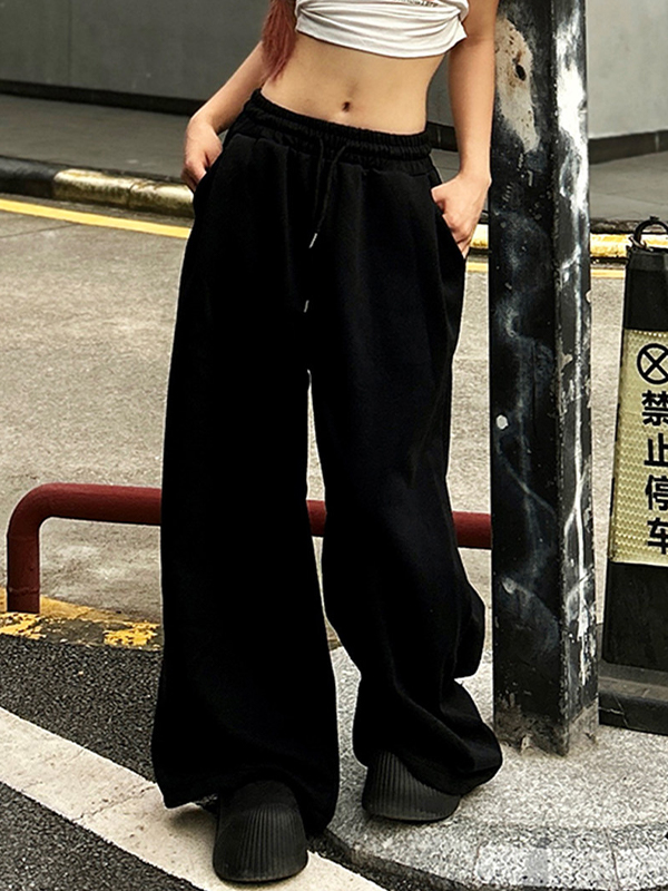 EMMIOL American Drawstring Straight Leg Pants