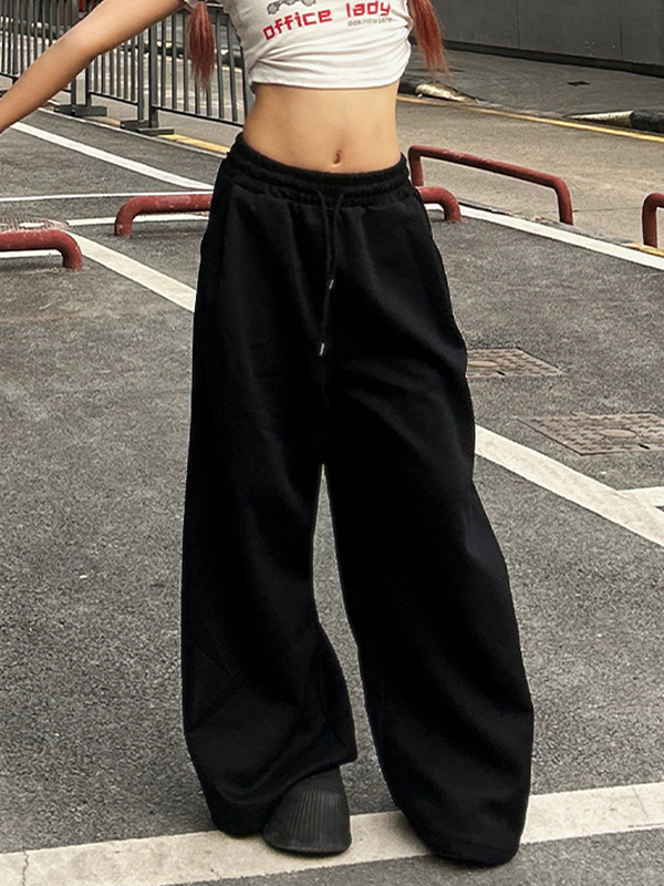 EMMIOL American Drawstring Straight Leg Pants