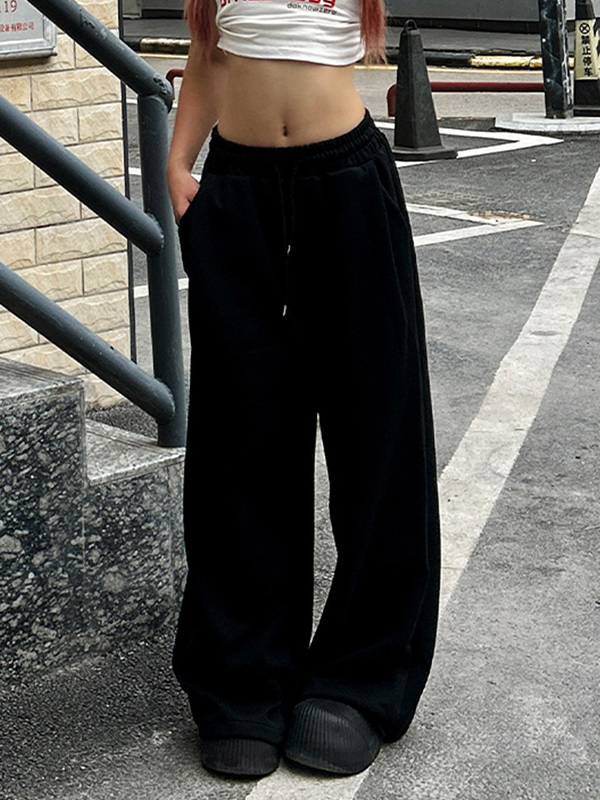 EMMIOL American Drawstring Straight Leg Pants