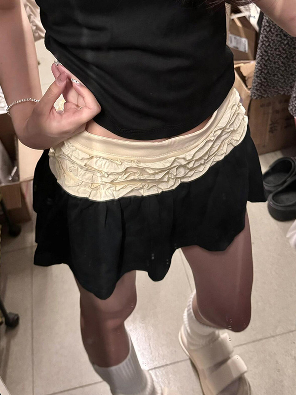 EMMIOL Minifalda de patchwork de encaje Pure Desire