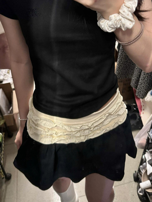 EMMIOL Minifalda de patchwork de encaje Pure Desire