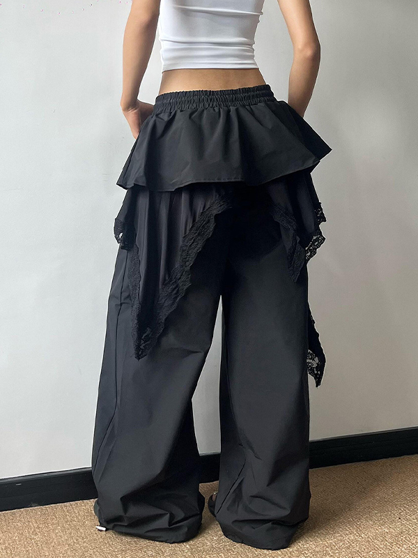 EMMIOL American Lace Patchwork Straight Leg Pants