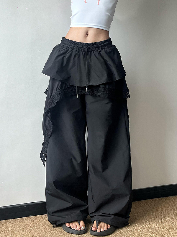 EMMIOL American Lace Patchwork Straight Leg Pants