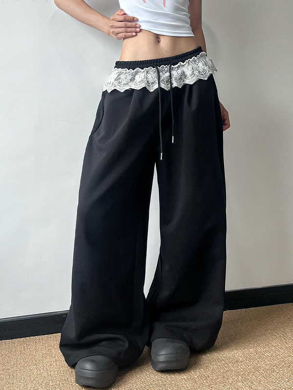 EMMIOL American Retro Design Aesthetic Straight Leg Pants