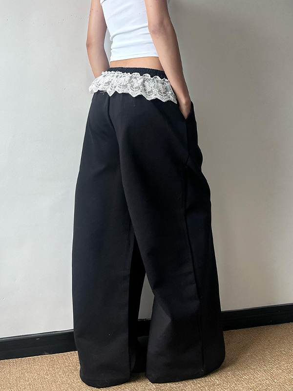 EMMIOL American Retro Design Aesthetic Straight Leg Pants