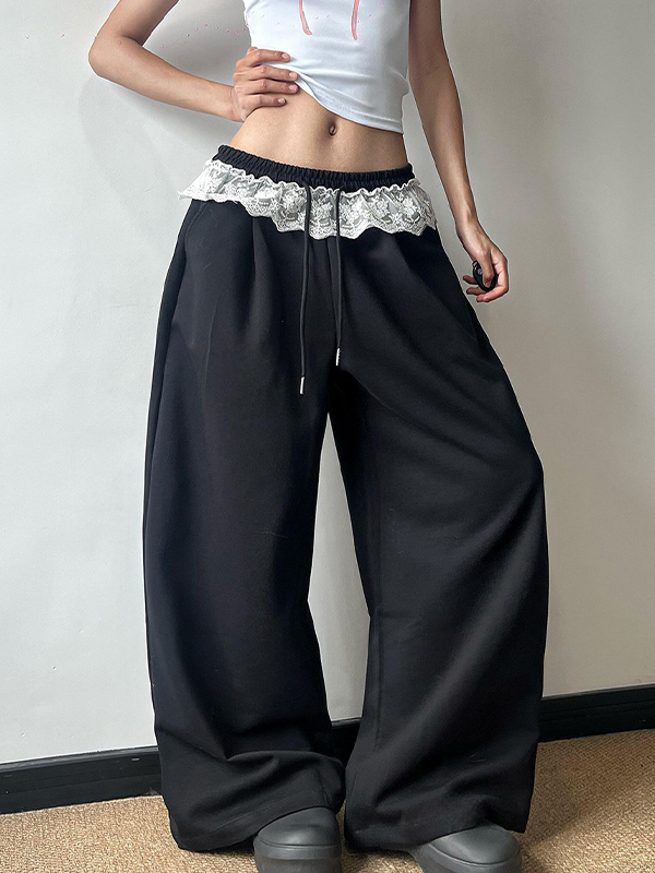 EMMIOL American Retro Design Aesthetic Straight Leg Pants