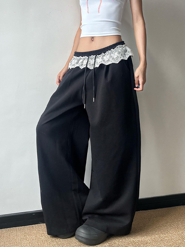 EMMIOL American Retro Design Aesthetic Straight Leg Pants