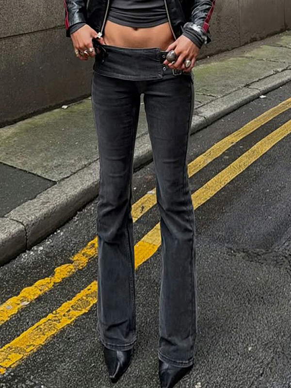 EMMIOL Vaqueros acampanados sex appeal con hebilla de metal