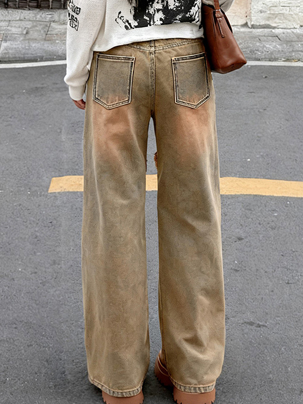 EMMIOL Vaqueros acampanados estilo callejero retro