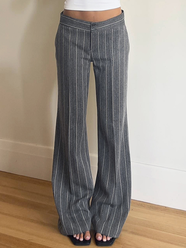 EMMIOL Pantaloni a zampa con strisce e colori a contrasto