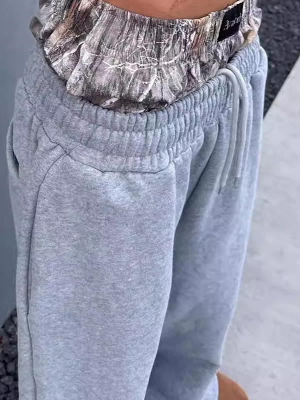 EMMIOL Street Hip-Hop Embroidery Straight Leg Pants