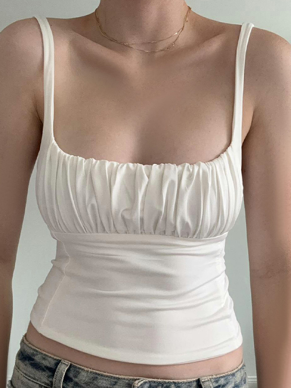 EMMIOL Minimalistisches und stylisches Falten-Tanktop