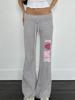 EMMIOL Pantaloni a zampa con stampa di lettere in stile casual