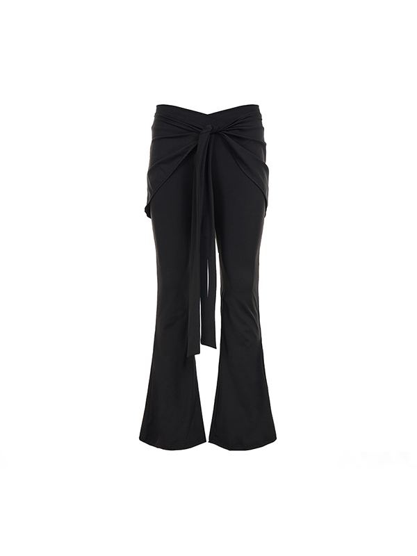 EMMIOL Pantaloni a gamba svasata con design copri-pannolino con lacci