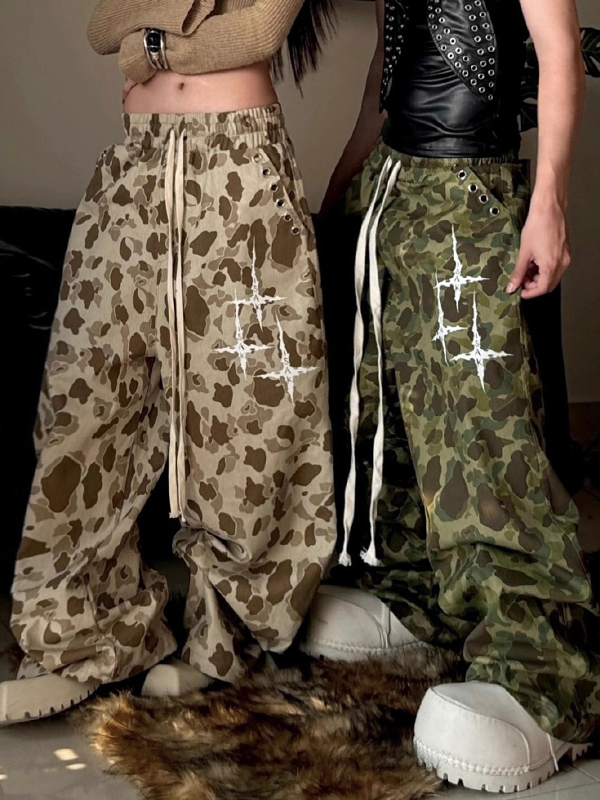 EMMIOL Camouflage Casual Straight Leg Pants