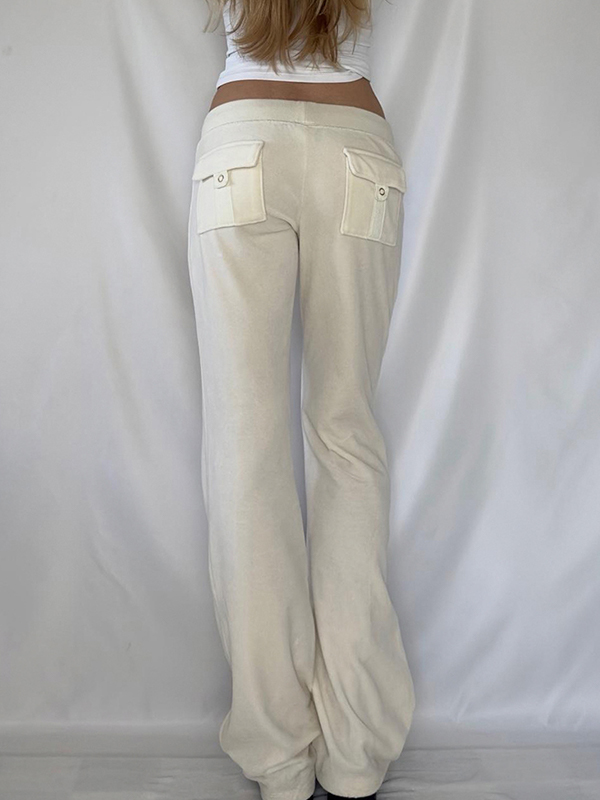 EMMIOL Pocket Patchwork Straight Leg Pants