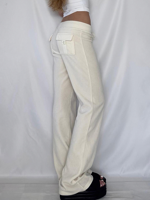 EMMIOL Pocket Patchwork Straight Leg Pants
