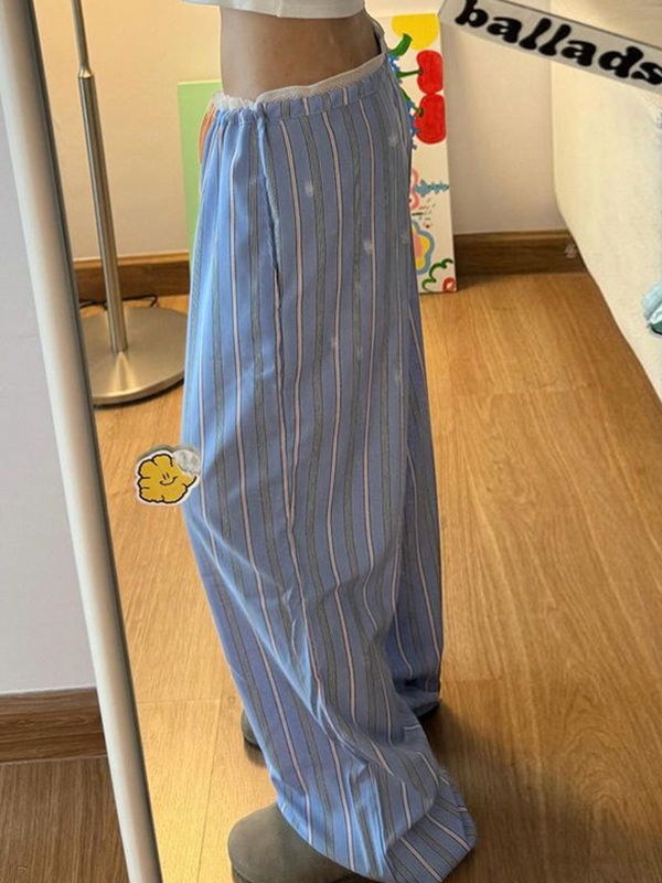 EMMIOL Vacation Colorful Stripes Straight Leg Pants