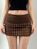 EMMIOL Minifalda vintage con tachuelas metálicas