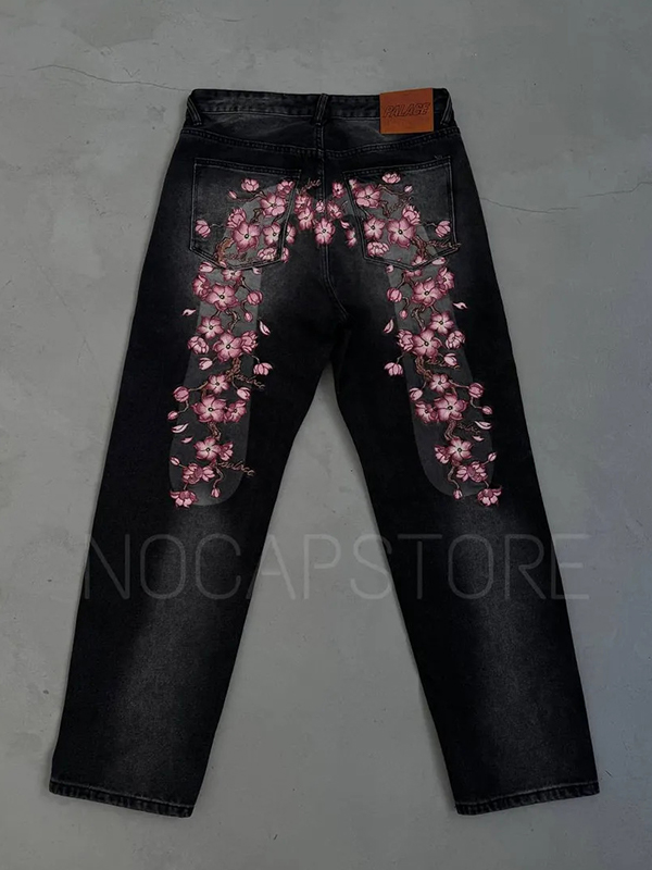 EMMIOL Retro Print Boyfriend Jeans