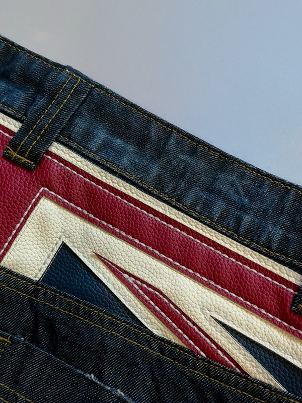 EMMIOL Patchwork High Waist Boyfriend Jeans