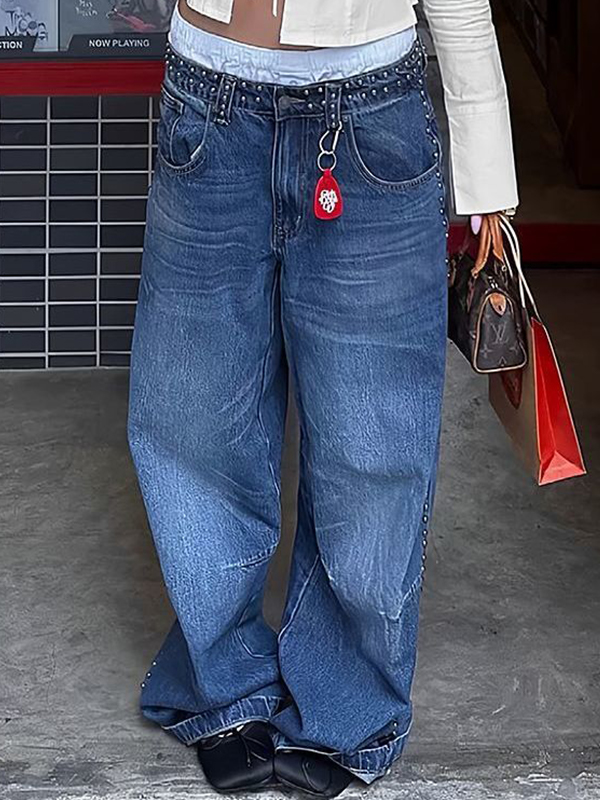 EMMIOL American Heavyweight Design Sense Boyfriend Jeans