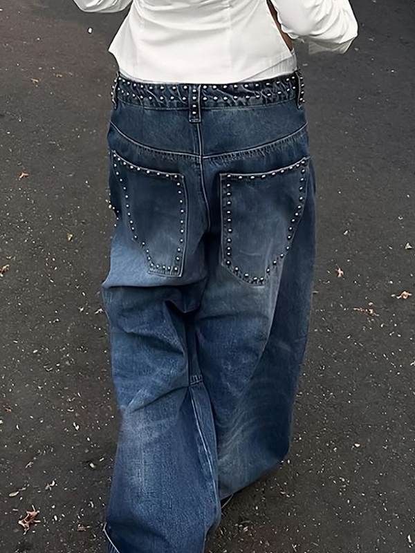 EMMIOL American Heavyweight Design Sense Boyfriend Jeans