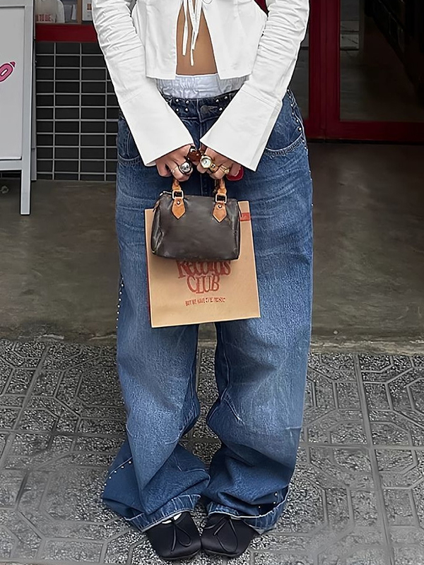 EMMIOL American Heavyweight Design Sense Boyfriend Jeans