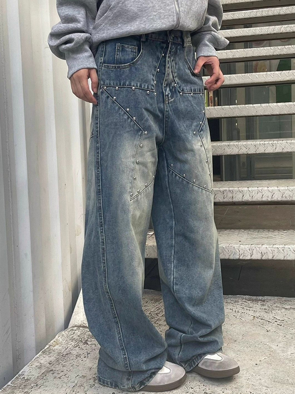 EMMIOL American-Style Star Design Boyfriend Jeans