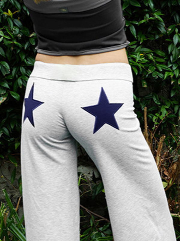 EMMIOL Embroidered Stars Flare Jeans