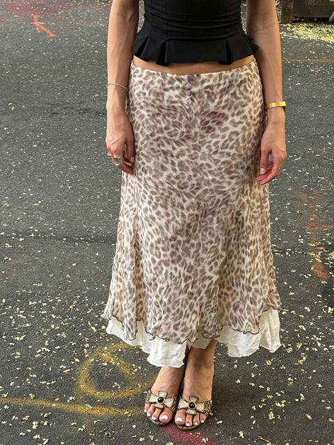 Schmal geschnittener, doppellagiger Maxirock