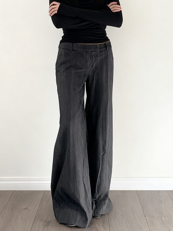 EMMIOL Low-Rise Casual Straight Leg Pants