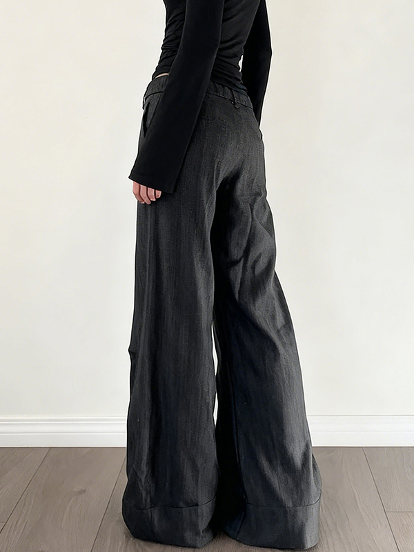 EMMIOL Low-Rise Casual Straight Leg Pants