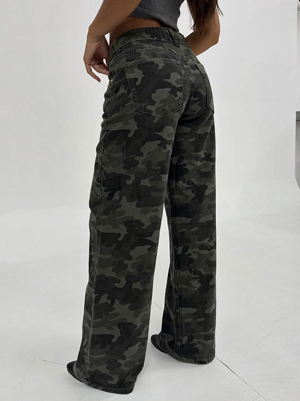 EMMIOL Camouflage Casual Boyfriend Jeans
