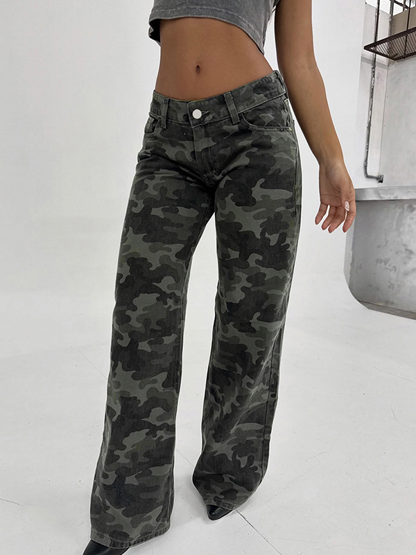 EMMIOL Camouflage Casual Boyfriend Jeans