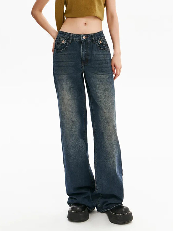 EMMIOL High-Waisted Relaxed Boyfriend Jeans