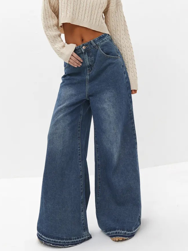 EMMIOL Loose Sense Of Design Flare Jeans