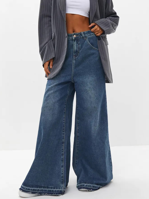 EMMIOL Loose Sense Of Design Flare Jeans